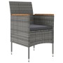 Juego de comedor para jardín 5 piezas con cojines gris y negro de , Conjuntos de jardín - Ref: Foro24-3099337, Precio: 406,92...