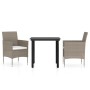 Juego de comedor de jardín 3 piezas con cojines beige y negro de , Conjuntos de jardín - Ref: Foro24-3099293, Precio: 236,41 ...