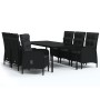 Juego de comedor de jardín 7 piezas con cojines negro de , Conjuntos de jardín - Ref: Foro24-3099368, Precio: 854,70 €, Descu...