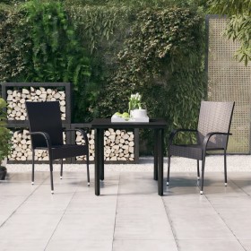 Juego de comedor de jardín 3 piezas negro de , Conjuntos de jardín - Ref: Foro24-3099377, Precio: 188,58 €, Descuento: %