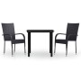 Juego de comedor de jardín 3 piezas negro de , Conjuntos de jardín - Ref: Foro24-3099377, Precio: 188,58 €, Descuento: %