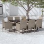 Juego de comedor para jardín 9 piezas y cojines beige y negro de , Conjuntos de jardín - Ref: Foro24-3099328, Precio: 765,14 ...