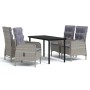 Juego de comedor para jardín 5 piezas con cojines gris y negro de , Conjuntos de jardín - Ref: Foro24-3099361, Precio: 608,44...