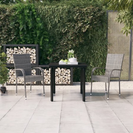Juego de comedor para jardín 3 piezas gris y negro de , Conjuntos de jardín - Ref: Foro24-3099389, Precio: 195,04 €, Descuent...