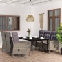 Juego de comedor de jardín 7 piezas con cojines gris y negro de , Conjuntos de jardín - Ref: Foro24-3099375, Precio: 944,01 €...