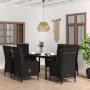 Juego de comedor de jardín 7 piezas con cojines negro de , Conjuntos de jardín - Ref: Foro24-3099356, Precio: 851,17 €, Descu...