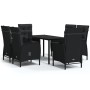 Juego de comedor de jardín 7 piezas con cojines negro de , Conjuntos de jardín - Ref: Foro24-3099356, Precio: 851,17 €, Descu...