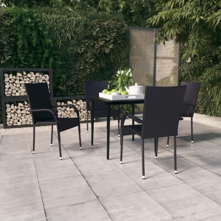 Juego de comedor para jardín 5 piezas negro de , Conjuntos de jardín - Ref: Foro24-3099396, Precio: 301,65 €, Descuento: %