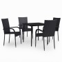 Juego de comedor para jardín 5 piezas negro de , Conjuntos de jardín - Ref: Foro24-3099396, Precio: 301,65 €, Descuento: %