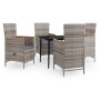 Juego de comedor de jardín 5 piezas con cojines gris de , Conjuntos de jardín - Ref: Foro24-3099450, Precio: 666,42 €, Descue...