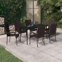 Juego de comedor de jardín 7 piezas marrón y negro de , Conjuntos de jardín - Ref: Foro24-3099404, Precio: 393,96 €, Descuent...