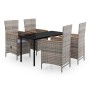 Juego de comedor de jardín 5 piezas con cojines gris de , Conjuntos de jardín - Ref: Foro24-3099433, Precio: 694,41 €, Descue...