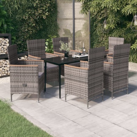 Juego de comedor de jardín 7 piezas con cojines gris de , Conjuntos de jardín - Ref: Foro24-3099452, Precio: 966,68 €, Descue...