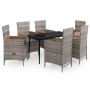 Juego de comedor de jardín 7 piezas con cojines gris de , Conjuntos de jardín - Ref: Foro24-3099452, Precio: 966,68 €, Descue...