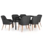 Juego de comedor de jardín 7 piezas con cojines negro de , Conjuntos de jardín - Ref: Foro24-3099508, Precio: 710,86 €, Descu...