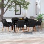 Juego de comedor de jardín 7 piezas con cojines negro de , Conjuntos de jardín - Ref: Foro24-3099520, Precio: 715,64 €, Descu...