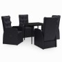 Juego de comedor de jardín 5 piezas con cojines negro de , Conjuntos de jardín - Ref: Foro24-3099492, Precio: 778,59 €, Descu...