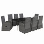 Juego de comedor de jardín 9 pzas con cojines gris de , Conjuntos de jardín - Ref: Foro24-3099490, Precio: 1,00 €, Descuento: %