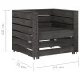 Muebles de jardín palets 2 pzas madera de pino impregnada gris de vidaXL, Sofás modulares de exterior - Ref: Foro24-316199, P...