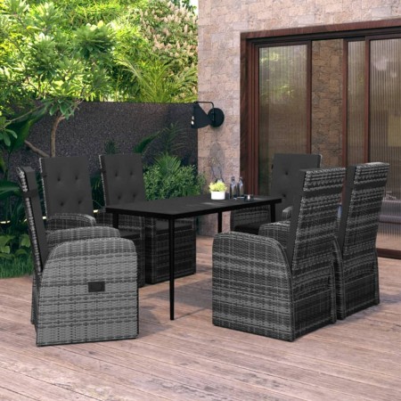 Juego de comedor de jardín 7 piezas con cojines gris de , Conjuntos de jardín - Ref: Foro24-3099501, Precio: 1,00 €, Descuent...