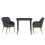 Juego de comedor de jardín 3 piezas con cojines negro de , Conjuntos de jardín - Ref: Foro24-3099517, Precio: 307,22 €, Descu...