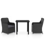 Juego de comedor de jardín 3 piezas con cojines negro de , Conjuntos de jardín - Ref: Foro24-3099529, Precio: 359,31 €, Descu...