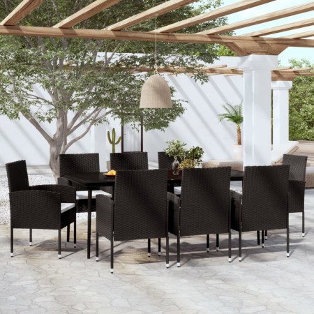 Juego de comedor de jardín 9 piezas negro de , Conjuntos de jardín - Ref: Foro24-3099624, Precio: 514,73 €, Descuento: %