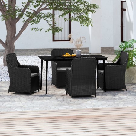 Juego de comedor de jardín 5 piezas con cojines negro de , Conjuntos de jardín - Ref: Foro24-3099543, Precio: 731,11 €, Descu...
