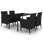 Set comedor de jardín 5 pzas y cojines ratán sintético y vidrio de , Conjuntos de jardín - Ref: Foro24-3099687, Precio: 400,7...