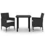 Set comedor de jardín 3 pzas y cojines ratán sintético y vidrio de , Conjuntos de jardín - Ref: Foro24-3099679, Precio: 209,0...
