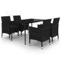 Set comedor de jardín 5 pzas y cojines ratán sintético y vidrio de , Conjuntos de jardín - Ref: Foro24-3099735, Precio: 397,2...