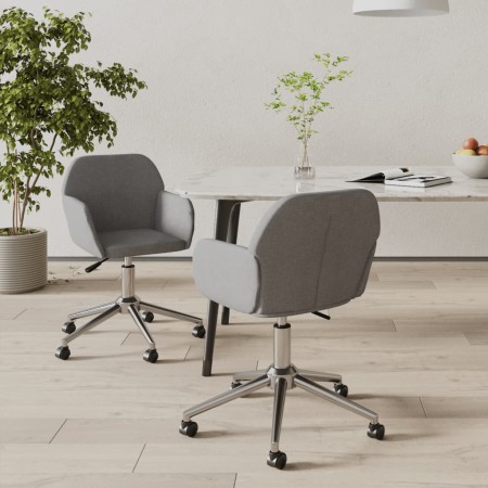 Sillas de comedor giratorias 2 unidades tela gris claro de , Sillas de comedor - Ref: Foro24-3103086, Precio: 165,27 €, Descu...