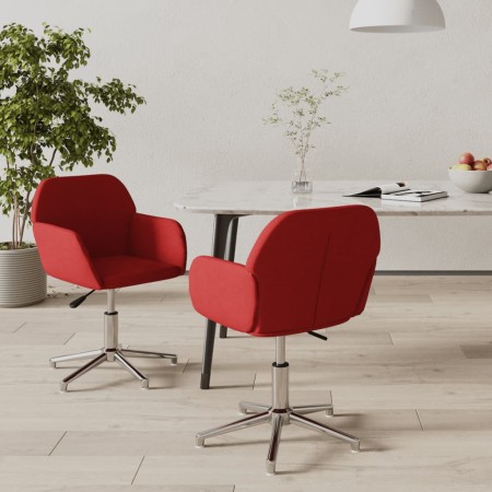 Sillas de comedor giratorias 2 unidades tela rojo tinto de , Sillas de comedor - Ref: Foro24-3103033, Precio: 149,17 €, Descu...