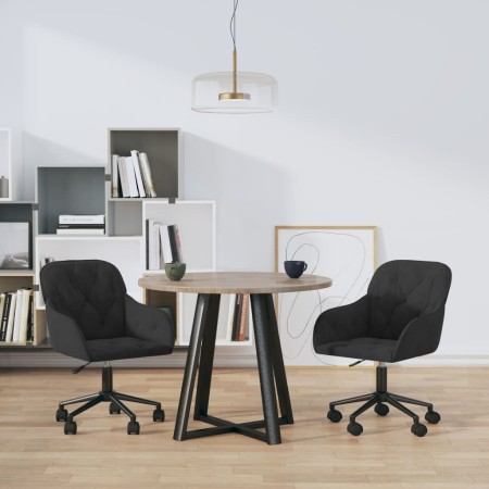 Sillas de comedor giratorias 2 uds terciopelo negro de , Sillas de comedor - Ref: Foro24-3103427, Precio: 214,38 €, Descuento: %