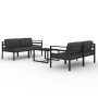 Set muebles de jardín 5 pzas y cojines aluminio gris antracita de , Conjuntos de jardín - Ref: Foro24-3107808, Precio: 715,64...