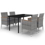 Set comedor de jardín 5 pzas y cojines ratán sintético y vidrio de , Conjuntos de jardín - Ref: Foro24-3099777, Precio: 462,0...