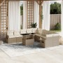 Set de sofás de jardín 11pzas con cojines ratán sintético beige en Conjuntos de jardín | Comprar online en Foru.es