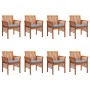 Sillas de jardín con cojines 8 uds madera maciza de acacia de , Sillas de jardín - Ref: Foro24-3120453, Precio: 911,01 €, Des...