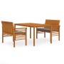 Set comedor de jardín 3 pzas y cojines madera maciza de acacia de , Conjuntos de jardín - Ref: Foro24-3120458, Precio: 556,81...