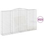 Cestas de gaviones 15 uds forma de arco hierro 400x50x220/240cm de , Maceteros y jardineras - Ref: Foro24-3147083, Precio: 3,...