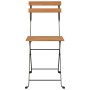 Sillas cafetería plegables 8 uds acero y madera maciza de teca de , Sillas de jardín - Ref: Foro24-3152111, Precio: 311,22 €,...