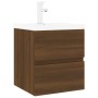 Mueble de baño con lavabo madera contrachapada marrón roble de , Tocadores de baño - Ref: Foro24-3152863, Precio: 163,76 €, D...