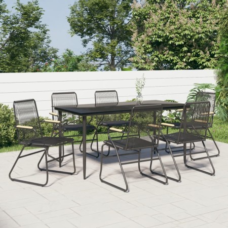 Juego de comedor para jardín 7 piezas ratán PVC negro de , Conjuntos de jardín - Ref: Foro24-3156577, Precio: 463,50 €, Descu...