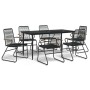 Juego de comedor para jardín 7 piezas ratán PVC negro de , Conjuntos de jardín - Ref: Foro24-3156577, Precio: 463,50 €, Descu...