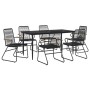 Juego de comedor para jardín 7 piezas ratán PVC negro de , Conjuntos de jardín - Ref: Foro24-3156577, Precio: 463,50 €, Descu...