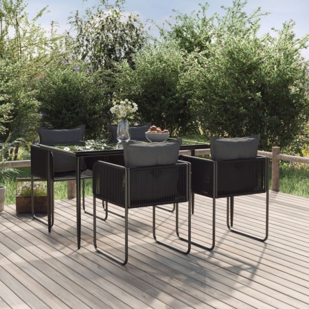 Juego de comedor para jardín 5 piezas negro de , Conjuntos de jardín - Ref: Foro24-3156500, Precio: 420,80 €, Descuento: %