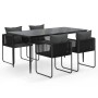 Juego de comedor para jardín 5 piezas negro de , Conjuntos de jardín - Ref: Foro24-3156500, Precio: 420,80 €, Descuento: %