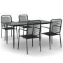 Juego de comedor jardín 5 pzas acero y cuerda de algodón negro de , Conjuntos de jardín - Ref: Foro24-3156540, Precio: 333,95...