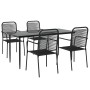 Juego de comedor jardín 5 pzas acero y cuerda de algodón negro de , Conjuntos de jardín - Ref: Foro24-3156540, Precio: 333,95...