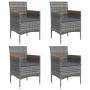Juego de comedor para jardín 5 piezas con cojines gris y negro de , Conjuntos de jardín - Ref: Foro24-3156644, Precio: 423,79...